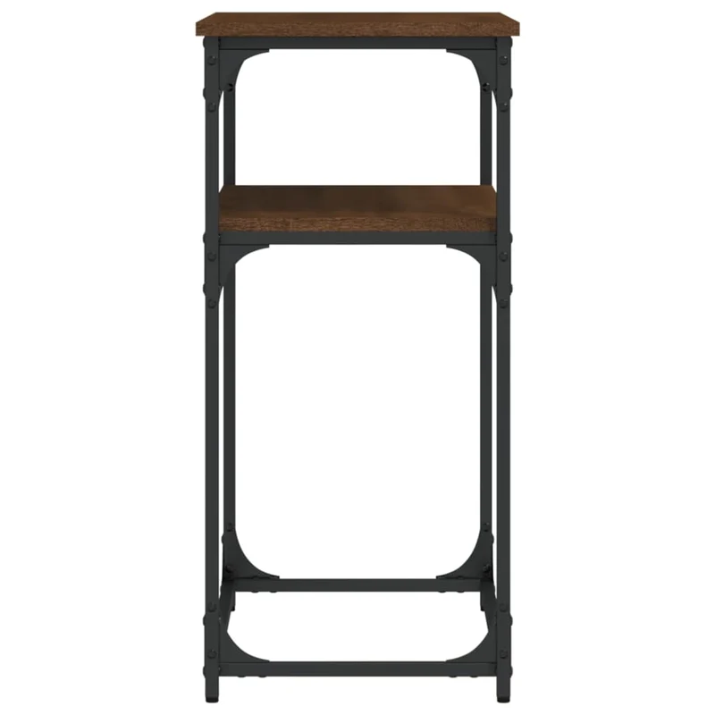Table d'appoint console pratique avec étagère pour une entrée organisée 75 x 35,5 x 75 cm bois d'ingénierie marron et métal DEC031888