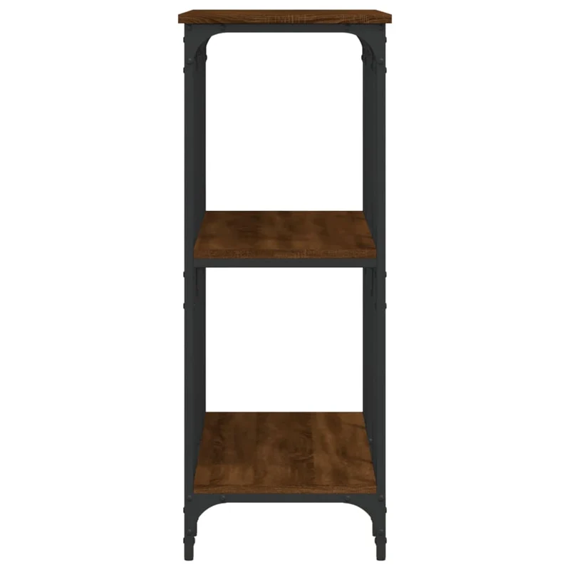 Table d'appoint console pratique avec étagères pour une entrée organisée 102 x 35 x 90 cm bois d'ingénierie marron et métal DEC031854