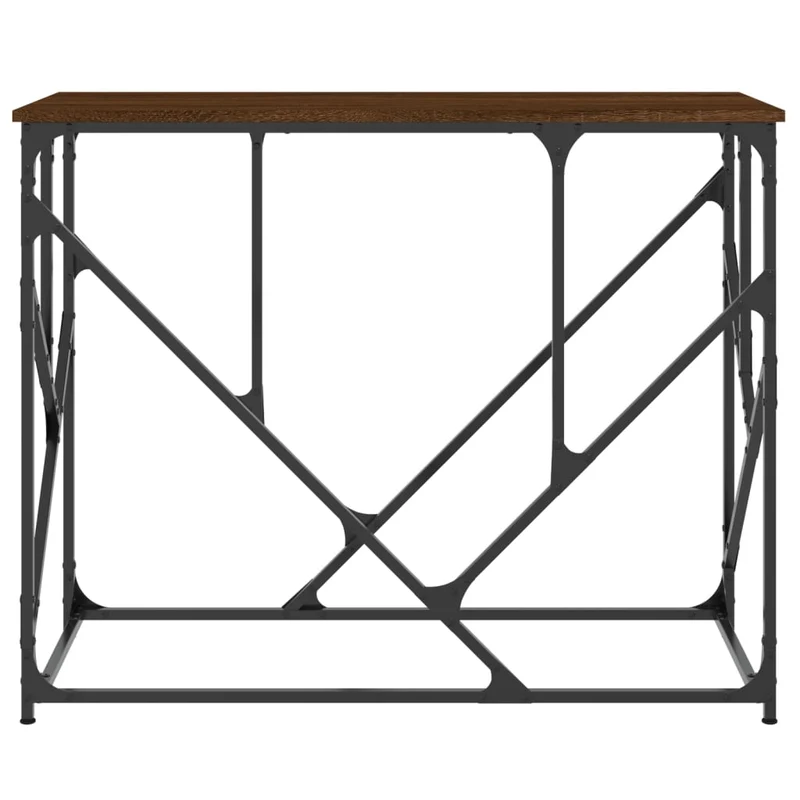 Table d'appoint console pratique pour une entrée organisée 100 x 40 x 80 cm bois d'ingénierie marron et métal DEC031849