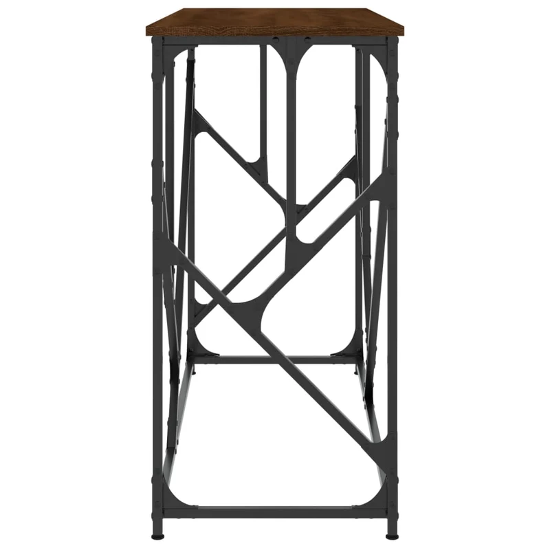 Table d'appoint console pratique pour une entrée organisée 100 x 40 x 80 cm bois d'ingénierie marron et métal DEC031849