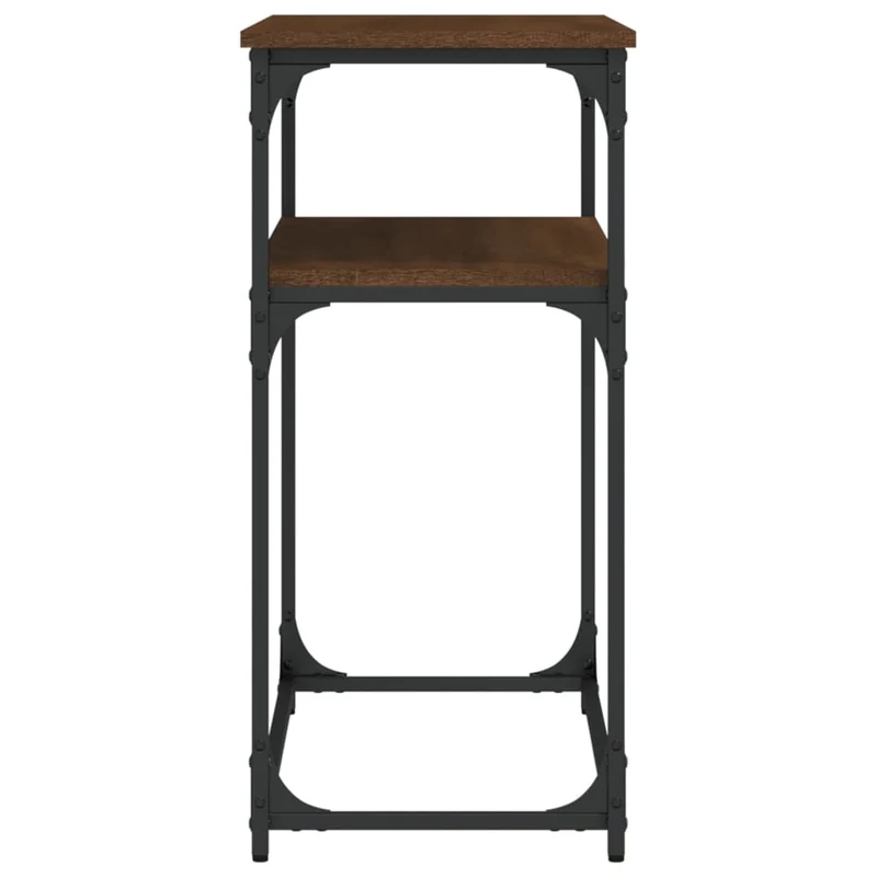 Table d'appoint console pratique avec étagère pour une entrée organisée 100 x 35,5 x 75 cm bois d'ingénierie marron et métal DEC031841