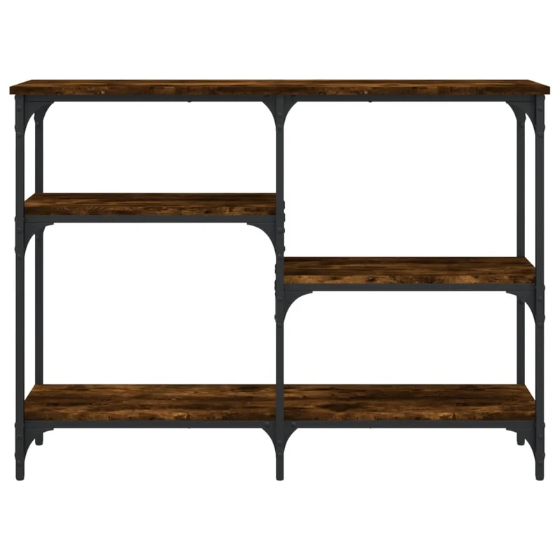 Table d'appoint console pratique avec étagères pour une entrée organisée 102 x 29 x 75 cm bois d'ingénierie et métal DEC031778