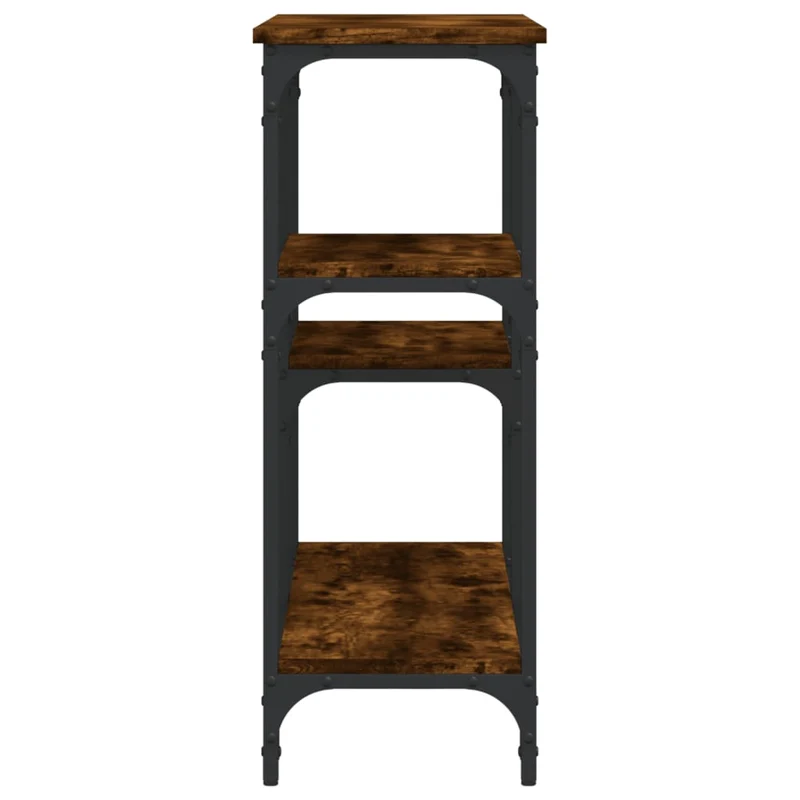 Table d'appoint console pratique avec étagères pour une entrée organisée 102 x 29 x 75 cm bois d'ingénierie et métal DEC031778