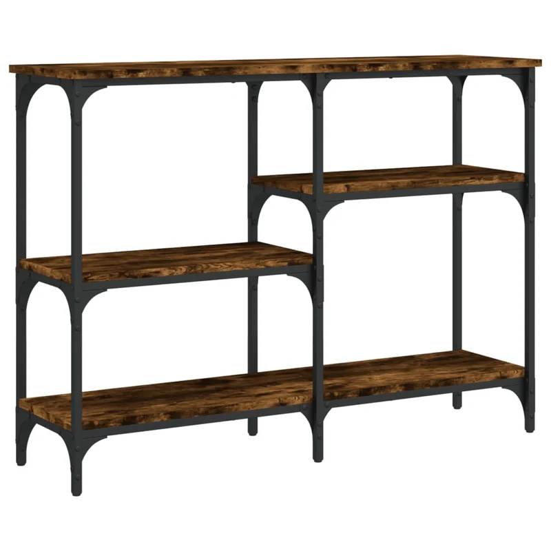 Table d'appoint console pratique avec étagères pour une entrée organisée 102 x 29 x 75 cm bois d'ingénierie et métal DEC031778