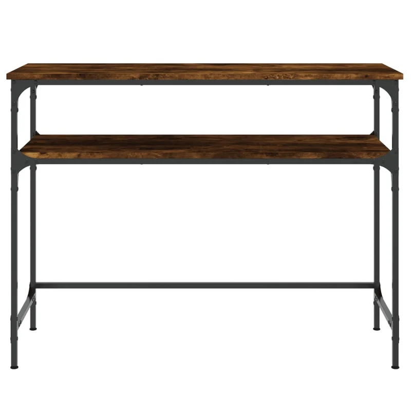 Table d'appoint console pratique avec étagère pour une entrée organisée 100 x 35,5 x 75 cm bois d'ingénierie marron et métal DEC031767
