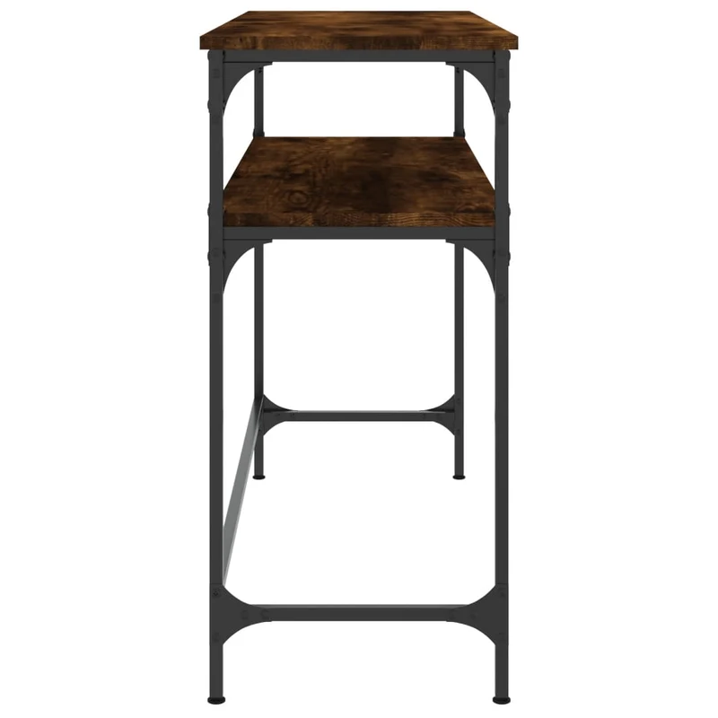 Table d'appoint console pratique avec étagère pour une entrée organisée 100 x 35,5 x 75 cm bois d'ingénierie marron et métal DEC031767