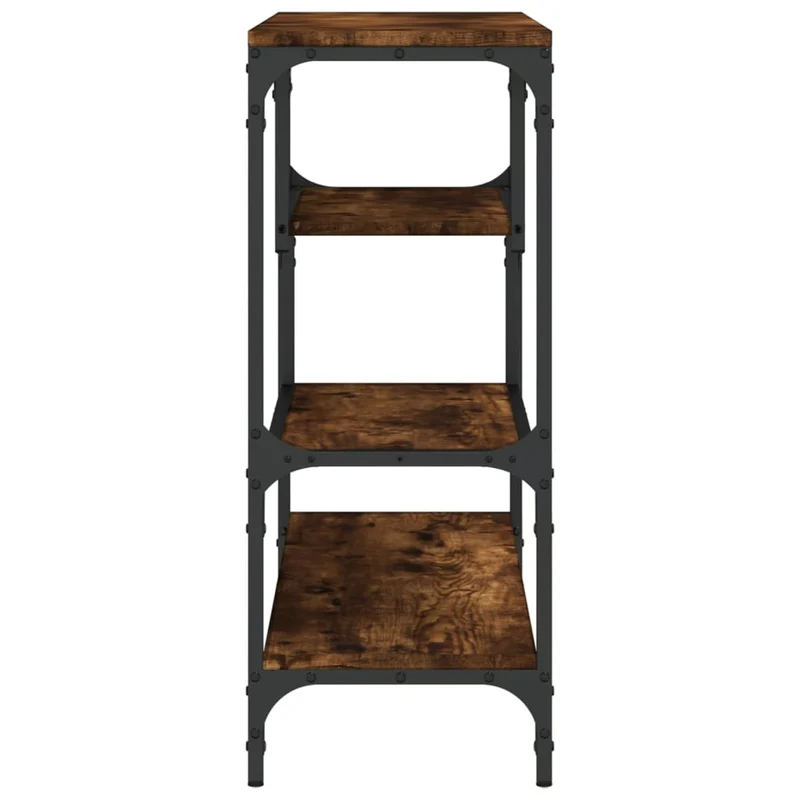Table d'appoint console pratique avec étagères pour une entrée organisée 100 x 30 x 75 cm bois d'ingénierie marron et métal DEC031759