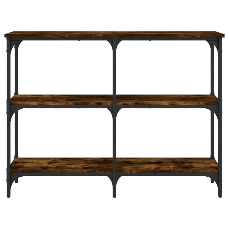 Table d'appoint console pratique avec étagères pour une entrée organisée 100 x 29 x 75 cm bois d'ingénierie marron et métal DEC031756