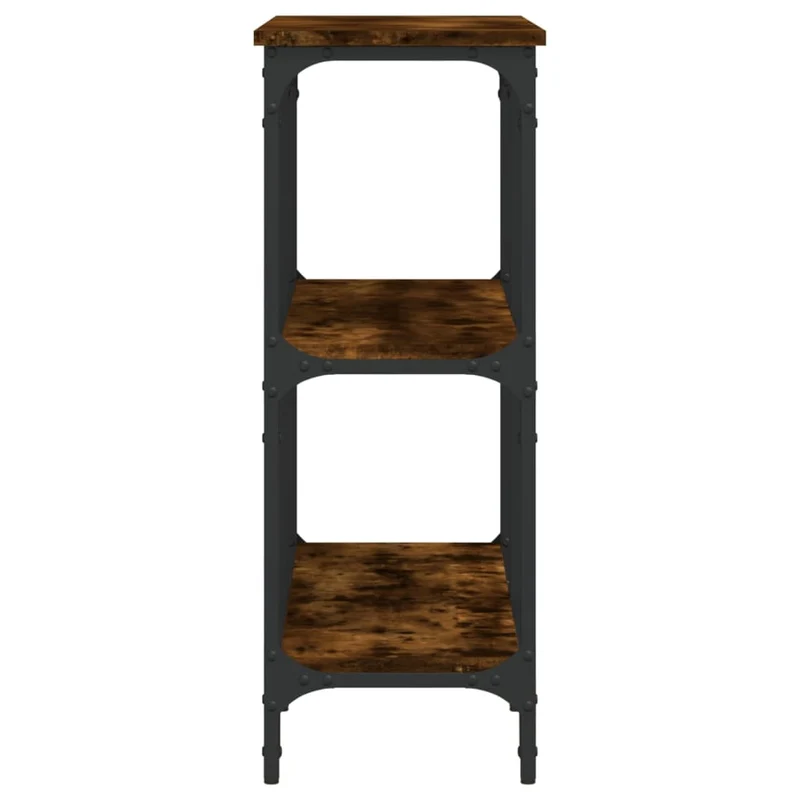 Table d'appoint console pratique avec étagères pour une entrée organisée 100 x 29 x 75 cm bois d'ingénierie marron et métal DEC031756
