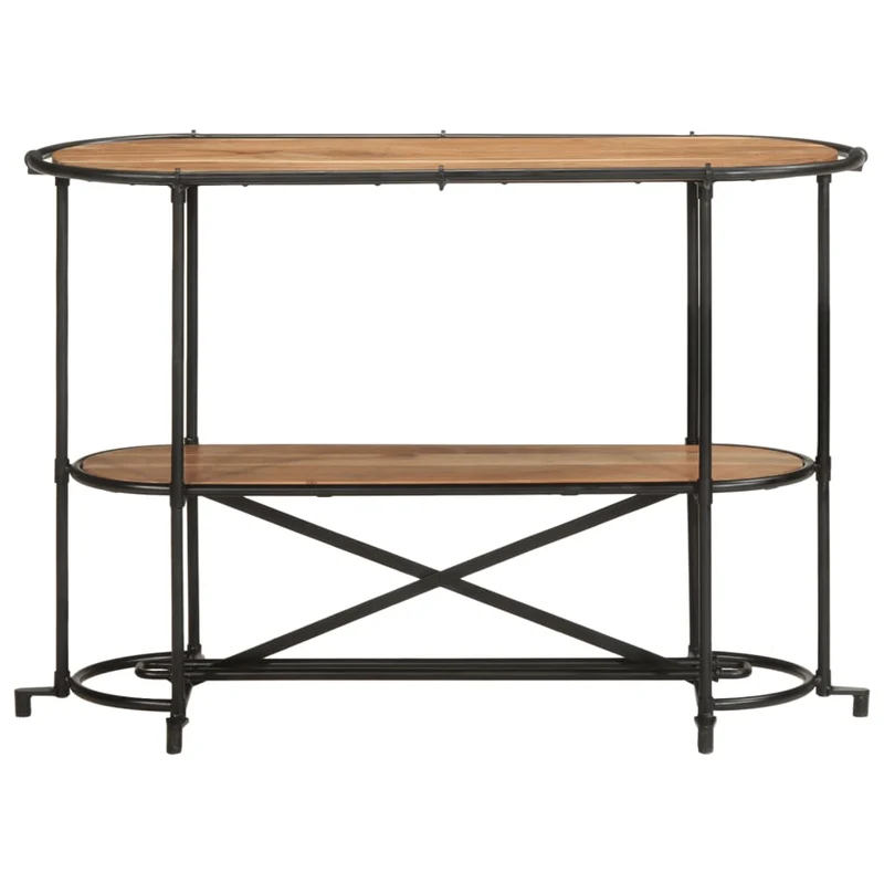 Table d'appoint console pratique avec étagère pour une entrée organisée 110 x 42 x 76 cm bois massif d'acacia et fer DEC031532