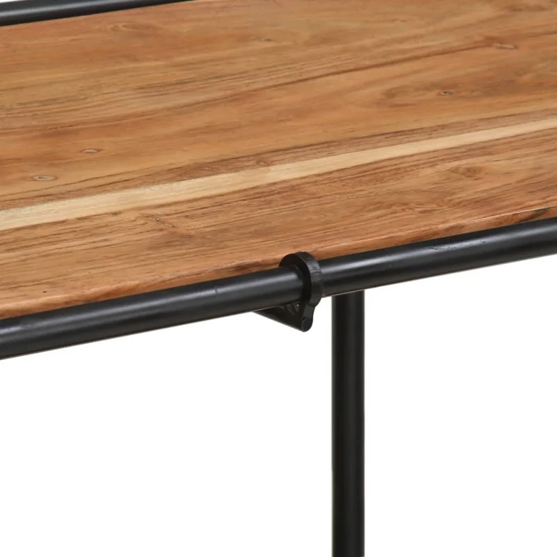 Table d'appoint console pratique avec étagère pour une entrée organisée 110 x 42 x 76 cm bois massif d'acacia et fer DEC031532