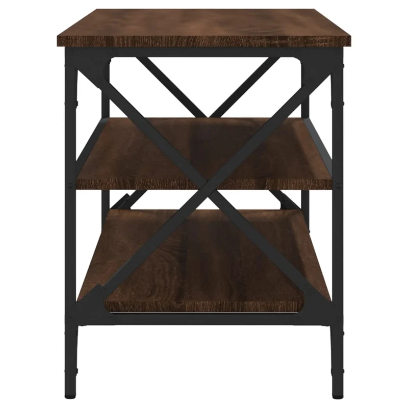 Meuble TV avec étagères 100 x 40 x 50 cm bois d'ingénierie marron et fer DEC031434