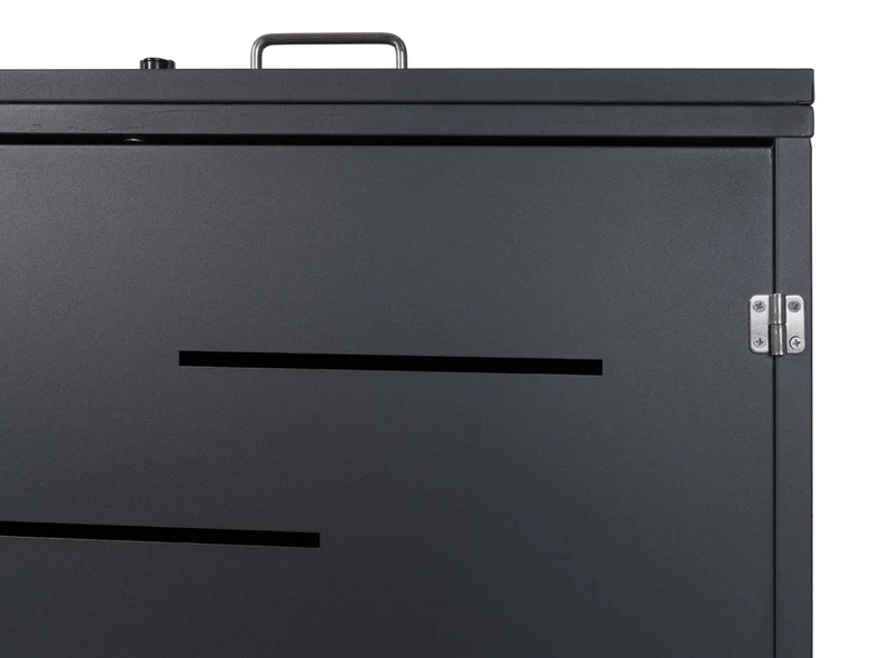 Abri de poubelles extérieur conteneurs à ordures avec couvercle jusqu'à 6 bacs 116x212x98 cm en acier anthracite 04_0005618