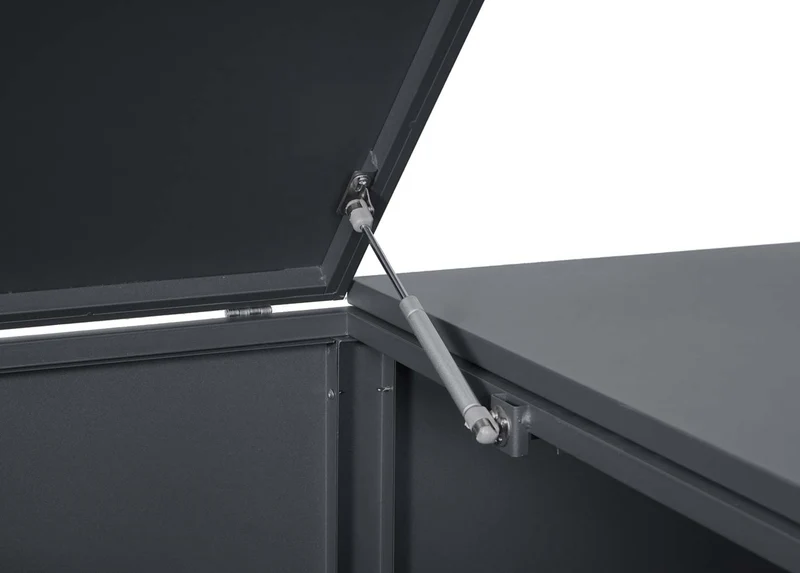 Abri de poubelles extérieur conteneurs à ordures avec couvercle jusqu'à 6 bacs 116x212x98 cm en acier anthracite 04_0005618