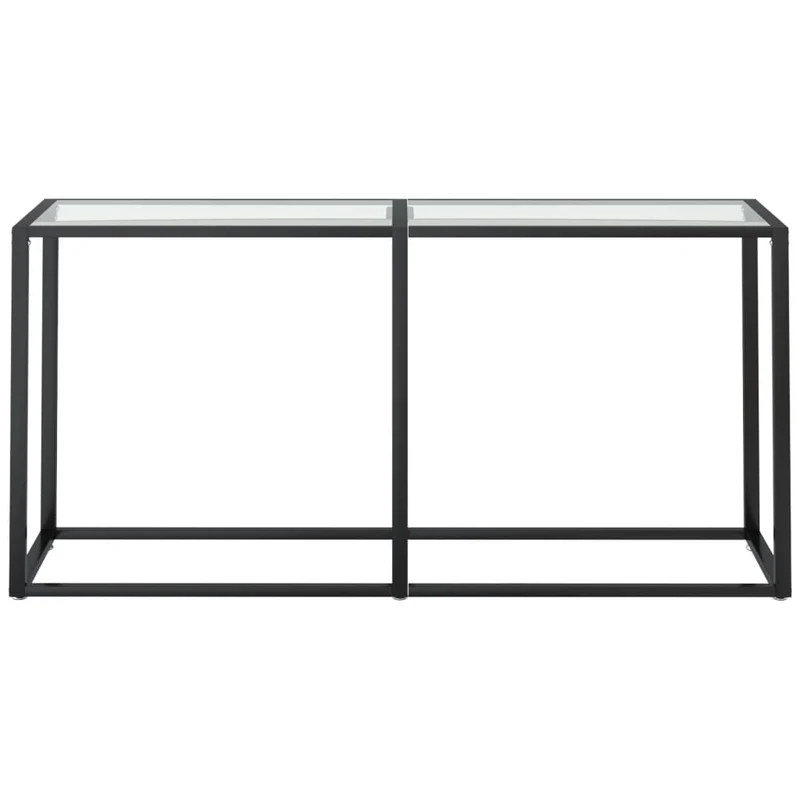Table d'appoint console pratique pour une entrée organisée 160 x 35 x 75,5 cm verre trempé transparent et acier DEC032268