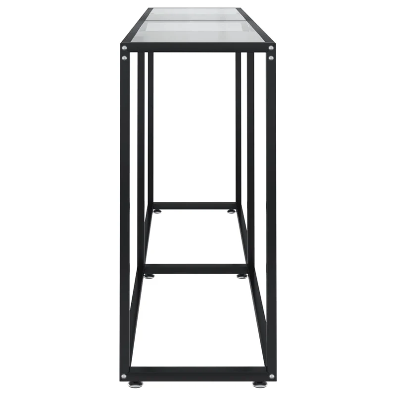 Table d'appoint console pratique pour une entrée organisée 160 x 35 x 75,5 cm verre trempé transparent et acier DEC032268