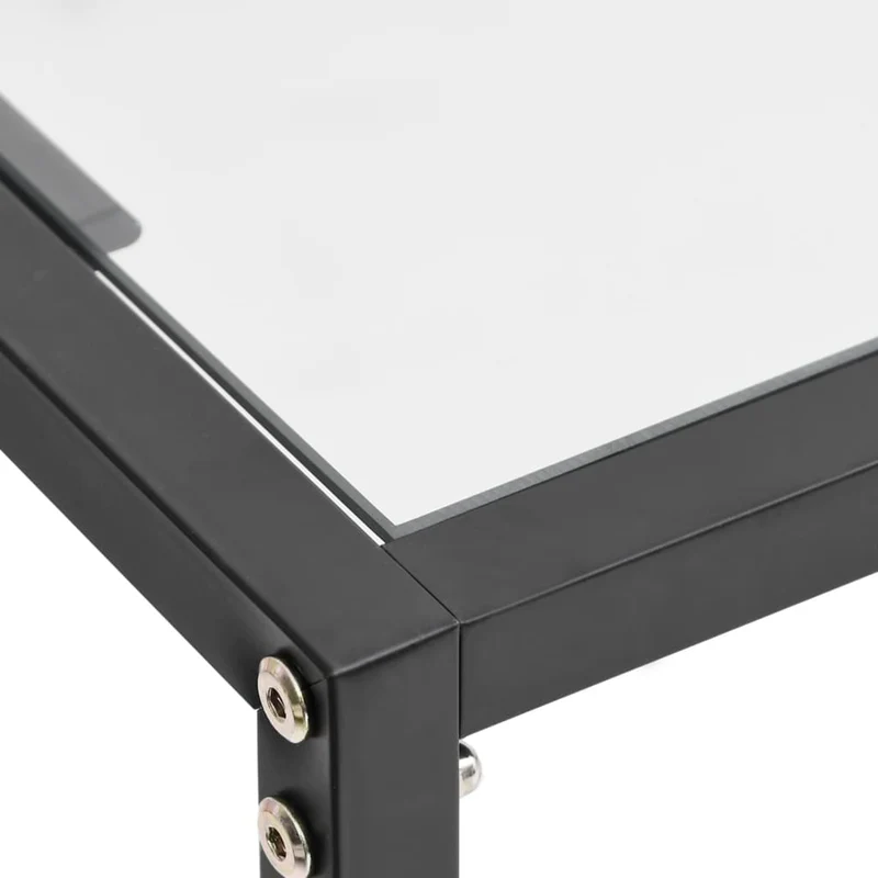 Table d'appoint console pratique pour une entrée organisée 160 x 35 x 75,5 cm verre trempé transparent et acier DEC032268