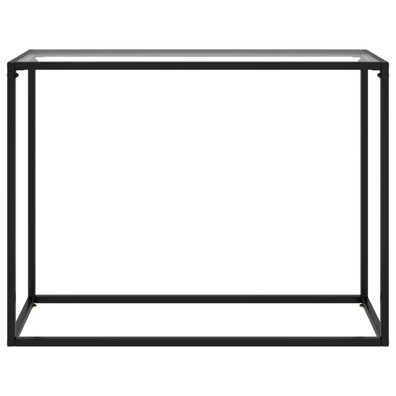 Table d'appoint console pratique pour une entrée organisée 100 x 35 x 75 cm verre trempé transparent et acier DEC032262
