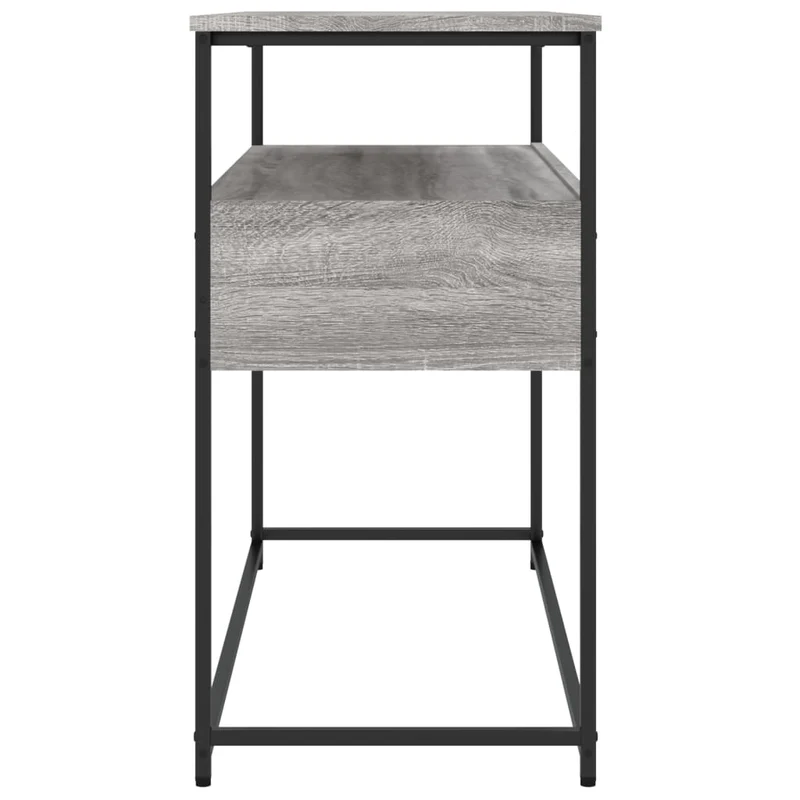 Table d'appoint console pratique avec tiroirs pour une entrée organisée 100 x 40 x 75 cm bois d'ingénierie gris et métal DEC032207