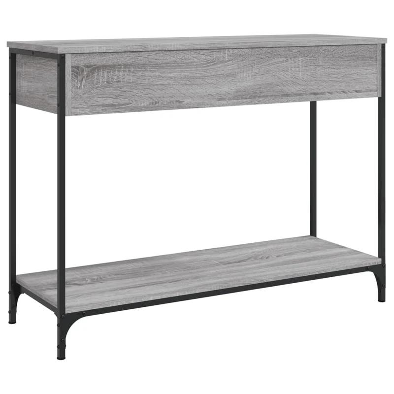 Table d'appoint console pratique avec tiroirs pour une entrée organisée 100 x 34,5 x 75 cm bois d'ingénierie gris DEC032198