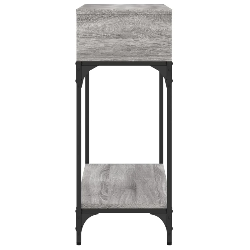 Table d'appoint console pratique avec compartiments pour une entrée organisée 100 x 30,5 x 75 cm bois d'ingénierie gris et métal DEC032191