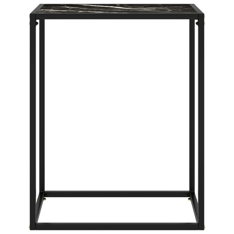 Table d'appoint console pratique pour une entrée organisée 60 x 35 x 75 cm verre trempé et acier noir DEC032141
