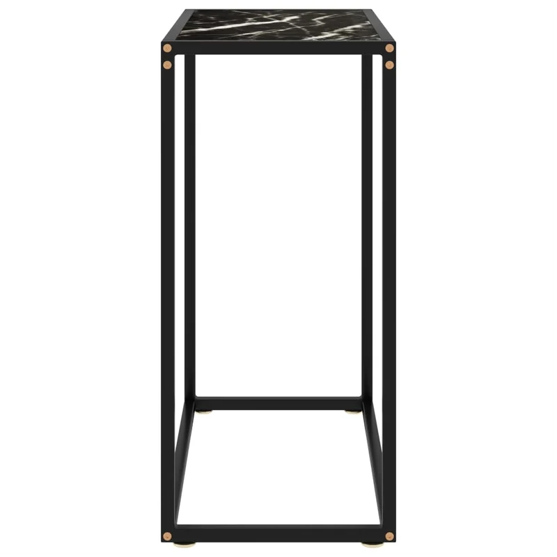 Table d'appoint console pratique pour une entrée organisée 60 x 35 x 75 cm verre trempé et acier noir DEC032141