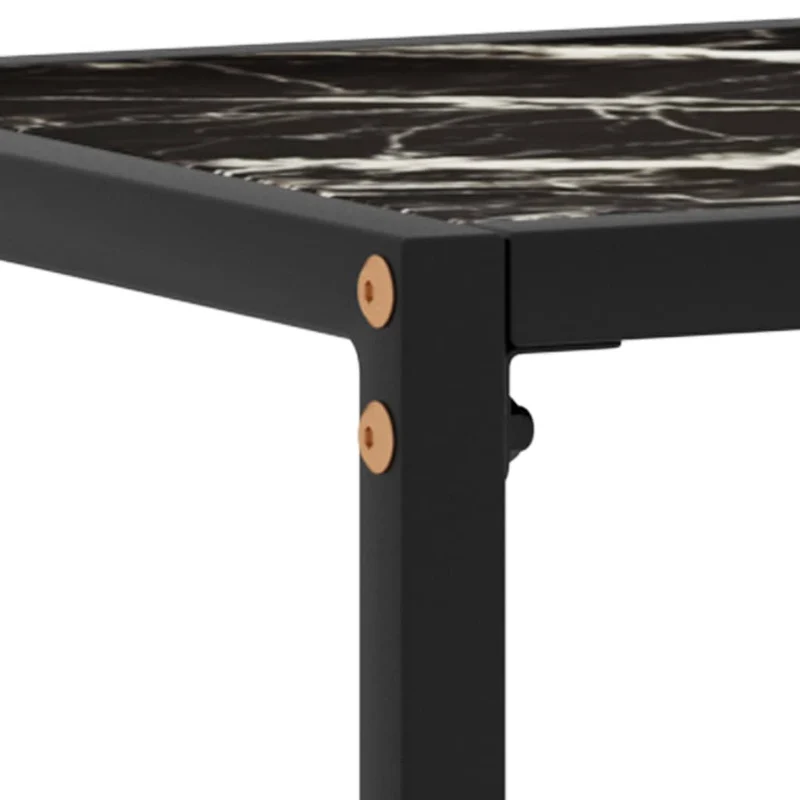 Table d'appoint console pratique pour une entrée organisée 60 x 35 x 75 cm verre trempé et acier noir DEC032141