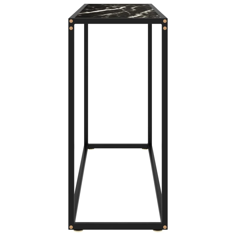 Table d'appoint console pratique pour une entrée organisée 100 x 35 x 75 cm verre trempé noir et acier DEC032079