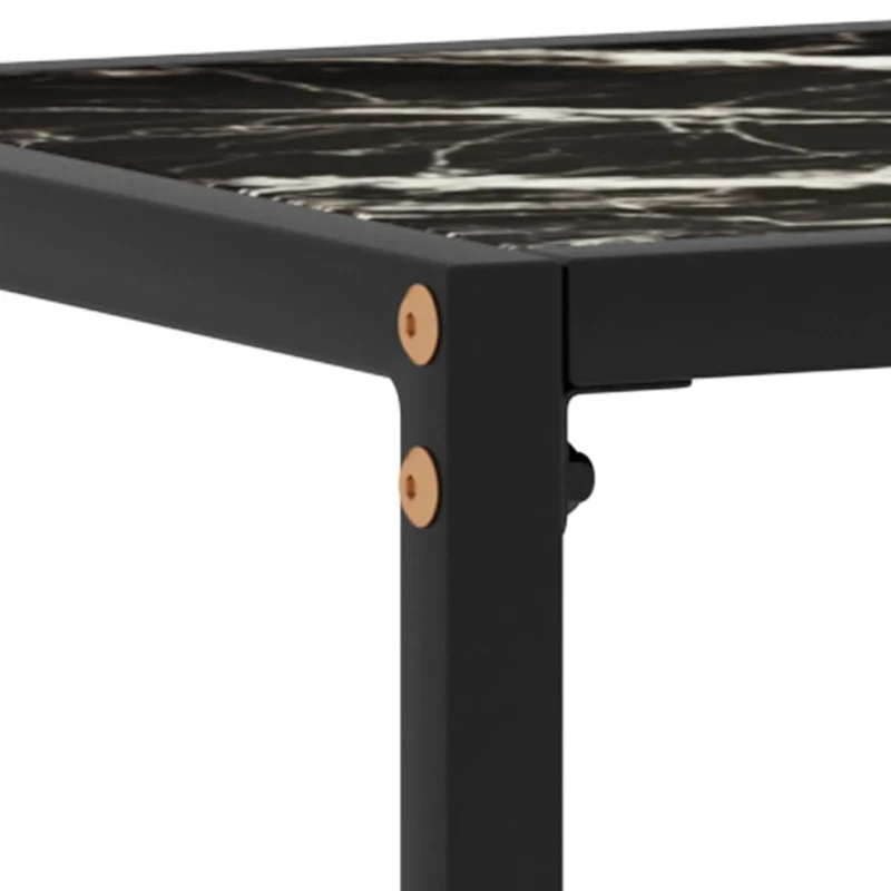 Table d'appoint console pratique pour une entrée organisée 100 x 35 x 75 cm verre trempé noir et acier DEC032079