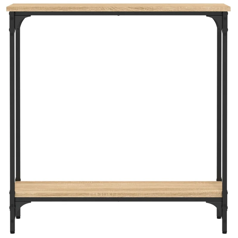 Table d'appoint console pratique pour une entrée organisée 75 x 22,5 x 75 cm bois d'ingénierie couleur chêne et métal DEC031948