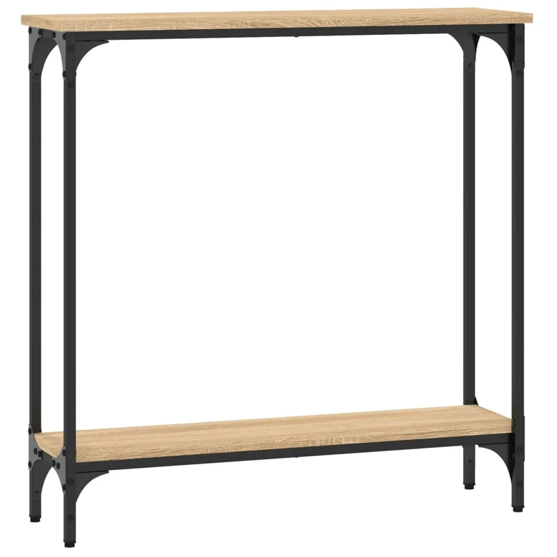 Table d'appoint console pratique pour une entrée organisée 75 x 22,5 x 75 cm bois d'ingénierie couleur chêne et métal DEC031948