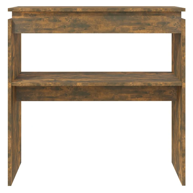 Table d'appoint console pratique avec étagères pour une entrée organisée 80 x 30 x 80 cm bois d'ingénierie marron DEC031819