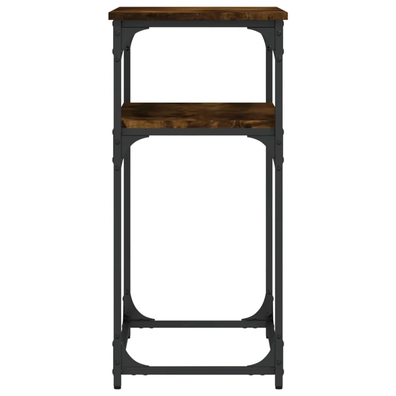 Table d'appoint console pratique avec étagères pour une entrée organisée 75 x 35,5 x 75 cm bois d'ingénierie marron et métal DEC031815