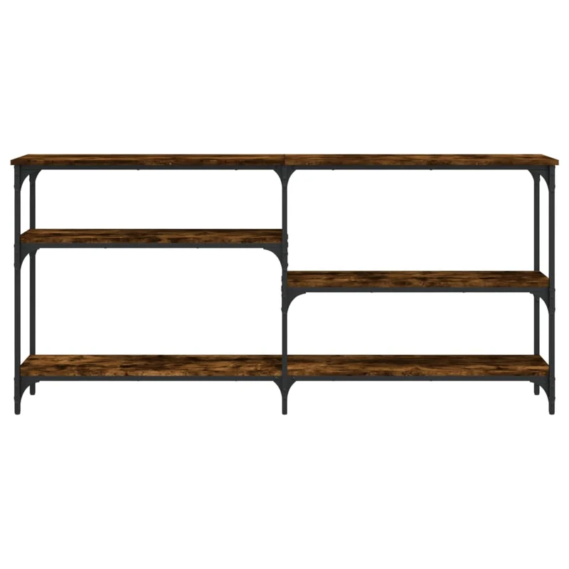 Table d'appoint console pratique avec étagères pour une entrée organisée 160 x 29 x 75 cm bois d'ingénierie marron et métal DEC031789