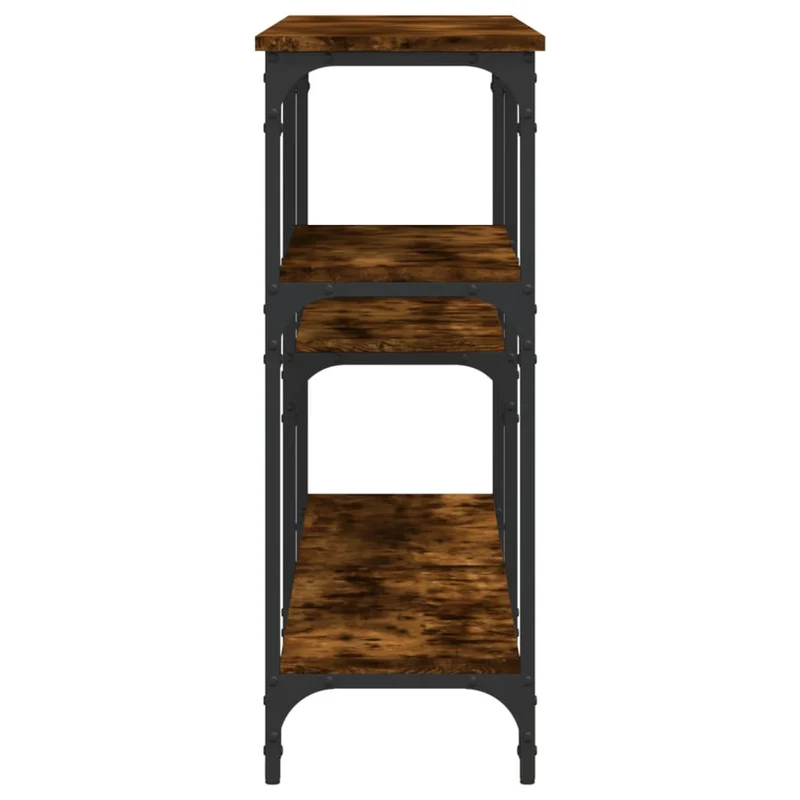Table d'appoint console pratique avec étagères pour une entrée organisée 160 x 29 x 75 cm bois d'ingénierie marron et métal DEC031789