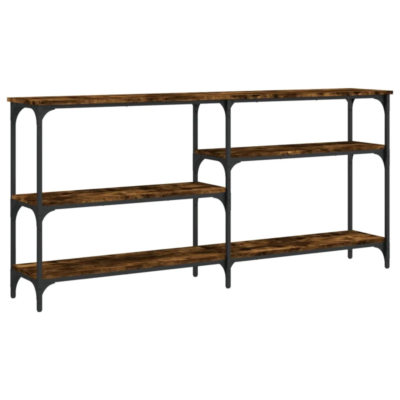Table d'appoint console pratique avec étagères pour une entrée organisée 160 x 29 x 75 cm bois d'ingénierie marron et métal DEC031789