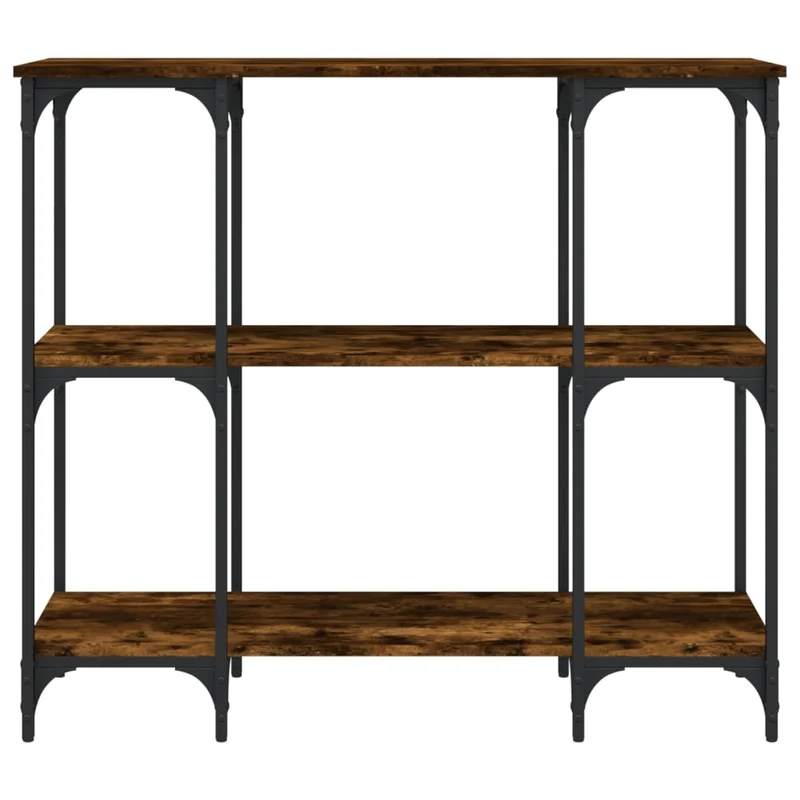 Table d'appoint console pratique avec étagères pour une entrée organisée 102 x 35 x 90 cm bois d'ingénierie marron et métal DEC031780