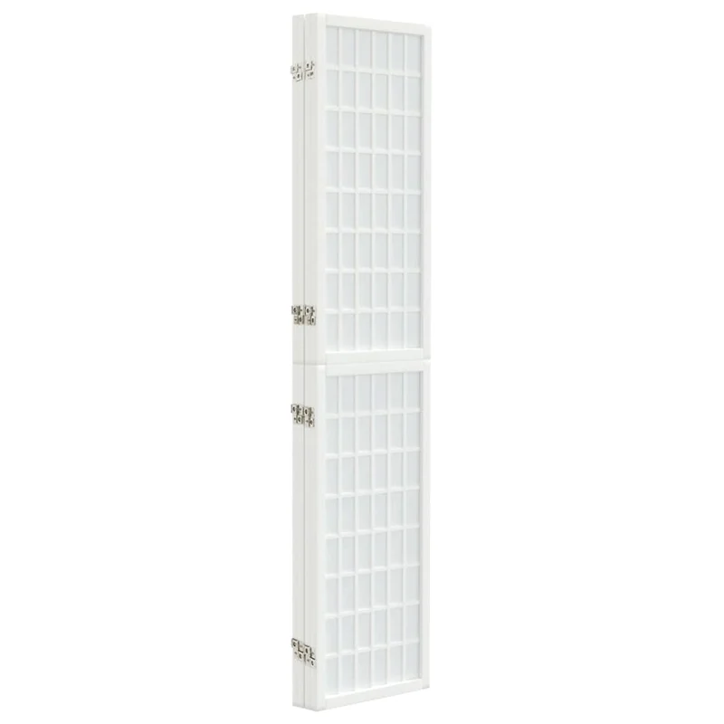 Paravent séparateur de pièce cloison pliable 4 panneaux 160 x 170 cm bois de sapin blanc et papier de riz DEC031179