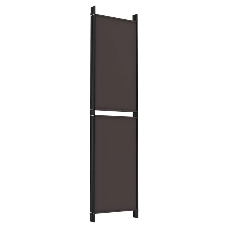 Paravent séparateur de pièce cloison 5 panneaux 250 x 200 cm tissu marron et fer DEC030982