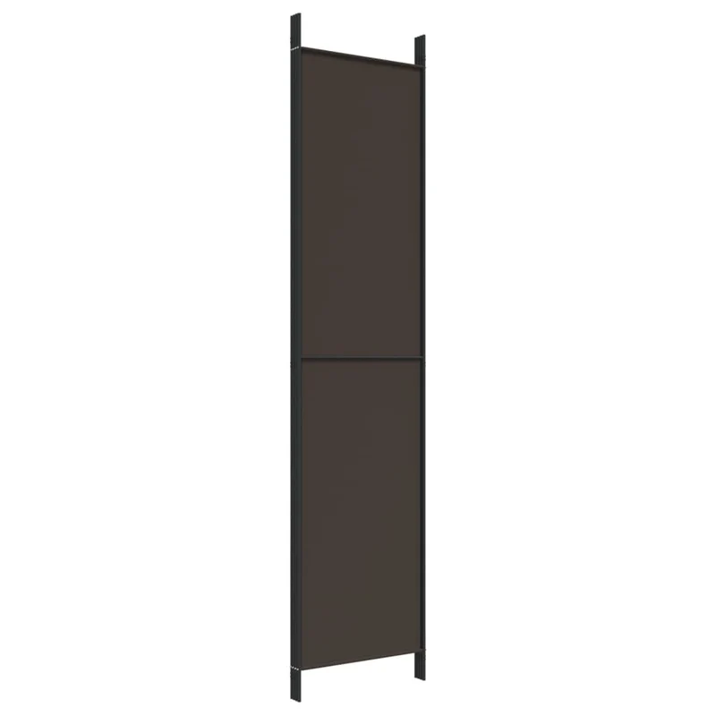 Paravent séparateur de pièce cloison 4 panneaux 200 x 220 cm tissu brun et fer DEC030876