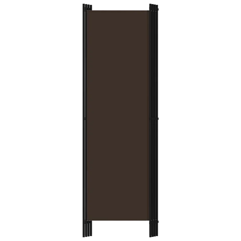 Paravent séparateur de pièce cloison 4 panneaux 200 x 180 cm en tissu marron et fer DEC030873