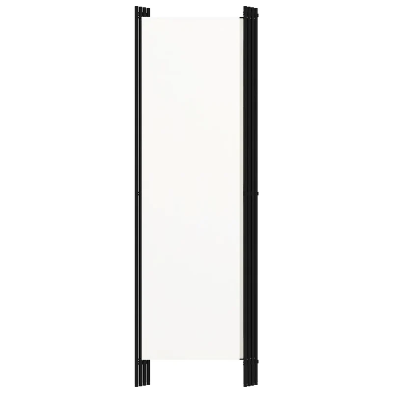 Paravent séparateur de pièce cloison 4 panneaux 200 x 180 cm en tissu blanc et fer DEC030838