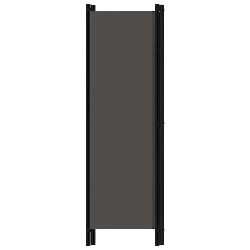 Paravent séparateur de pièce cloison 4 panneaux 200 x 180 cm en tissu anthracite et fer DEC030823
