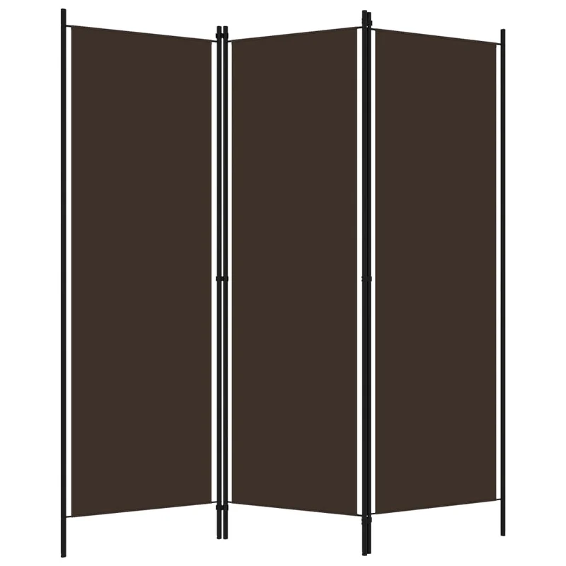 Paravent séparateur de pièce cloison 3 panneaux 150 x 180 cm en tissu marron et fer DEC030775