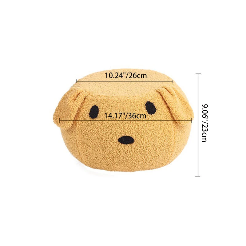 Modern Art Deco Round Teddy Fleece Plywood Low Stool Backless Armless For Living Room