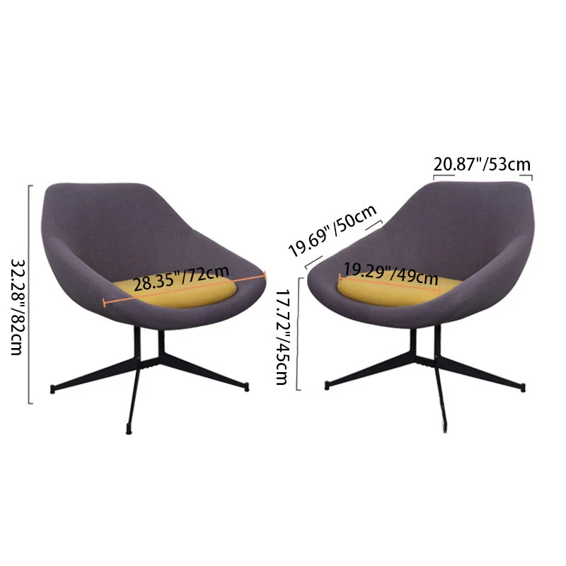 Modern Minimalist Steel Velvet Sponge Square Arc Accent Chair Lounge Chair Backrest For Living Room