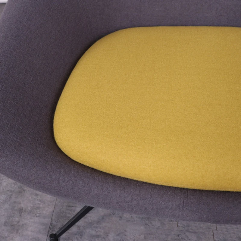 Modern Minimalist Steel Velvet Sponge Square Arc Accent Chair Lounge Chair Backrest For Living Room