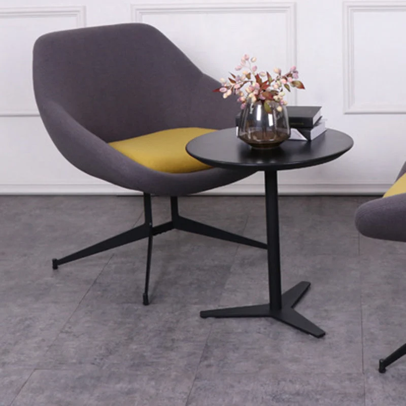 Modern Minimalist Steel Velvet Sponge Square Arc Accent Chair Lounge Chair Backrest For Living Room