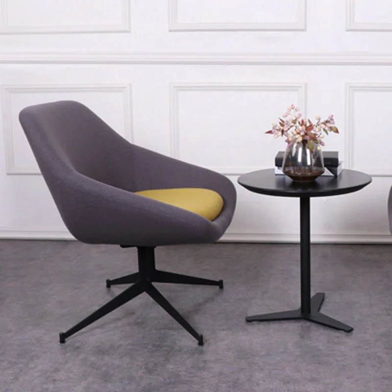 Modern Minimalist Steel Velvet Sponge Square Arc Accent Chair Lounge Chair Backrest For Living Room